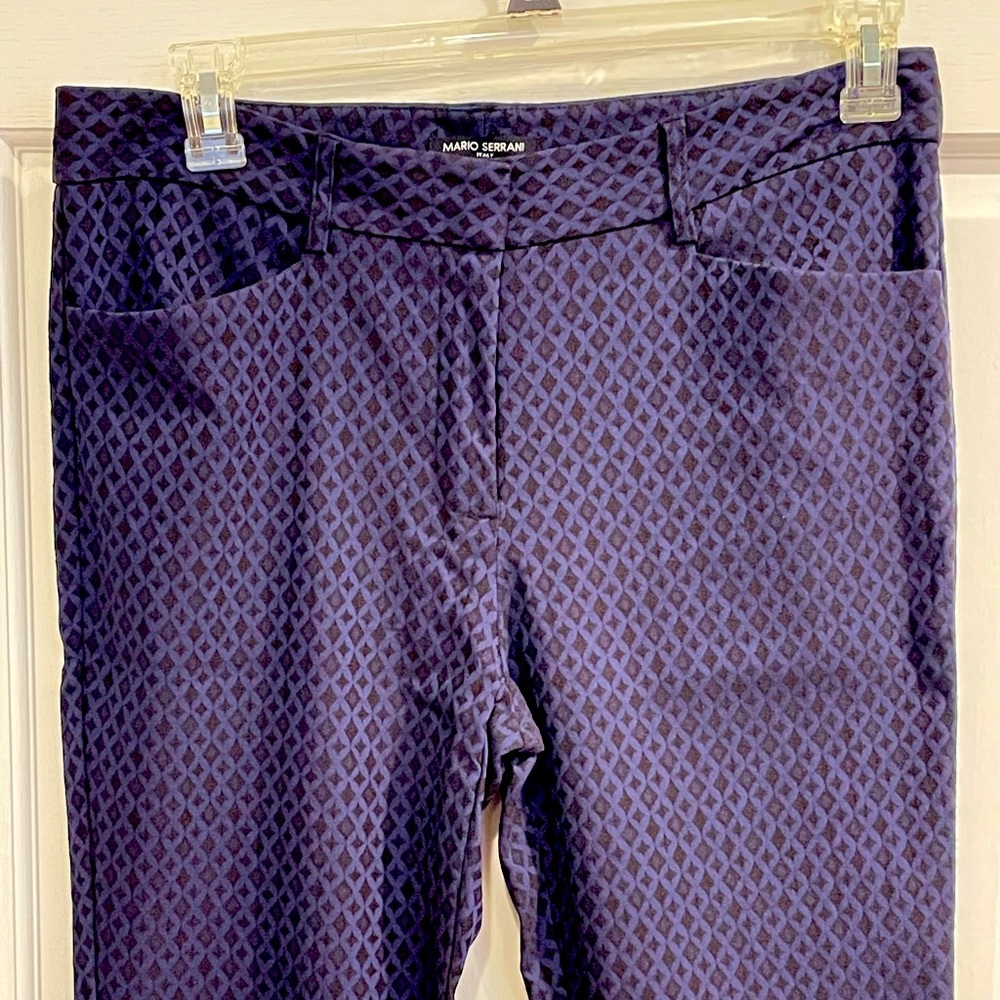 Skinny ankle pants Mario Serrani size 12 blue and black